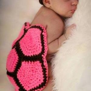 Boy Or Girl Crochet Turtle Shell Cape And Beanie..