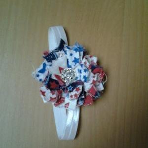Fourth Of July Patriotic Handmade Shabby Flower..