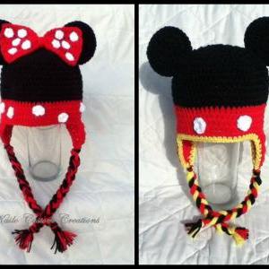 Mister & Miss Mouse Hat With Earflaps..