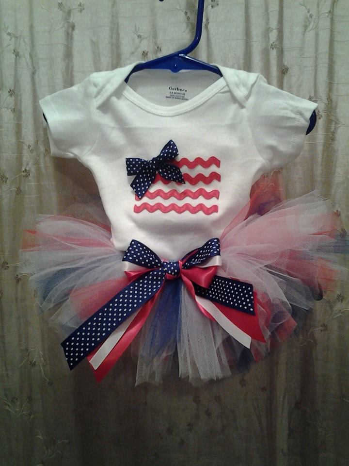 ! Fourth Of July Tutu Outfit Set With Applique American Flag Onesie, Independence Day, 4th Of July, Pride, Stars And Stripes